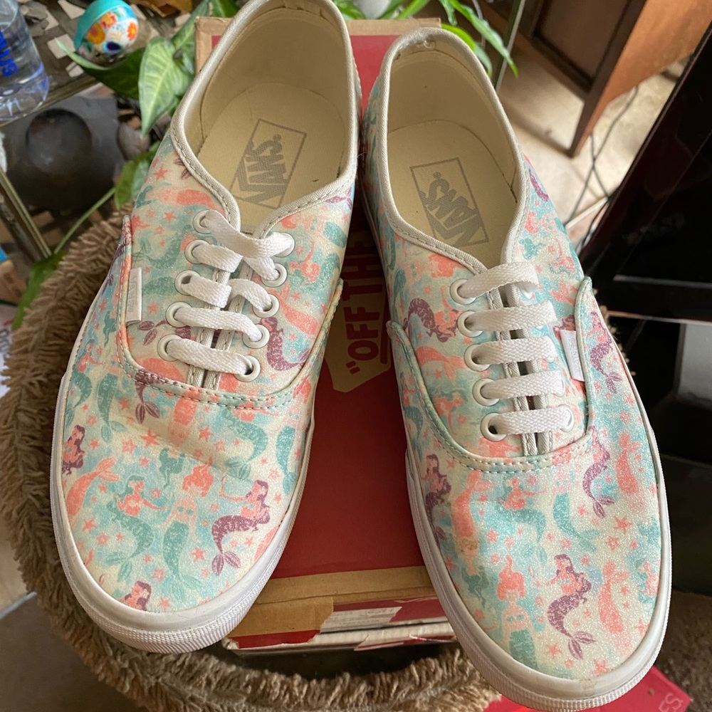 Vans Authentic Ice Flow Glitter mermaid tie up sneakers Womens 9